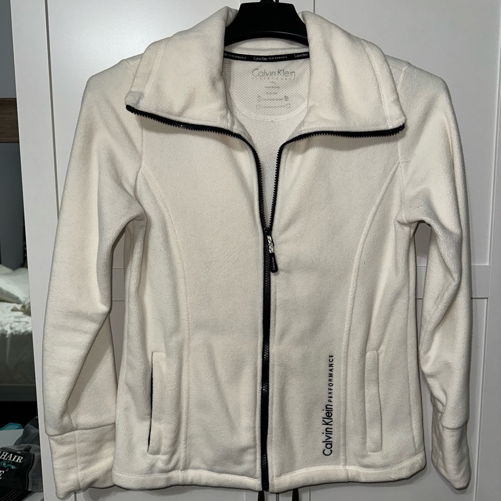 Calvin Klein Cream Zip-Up Fleece